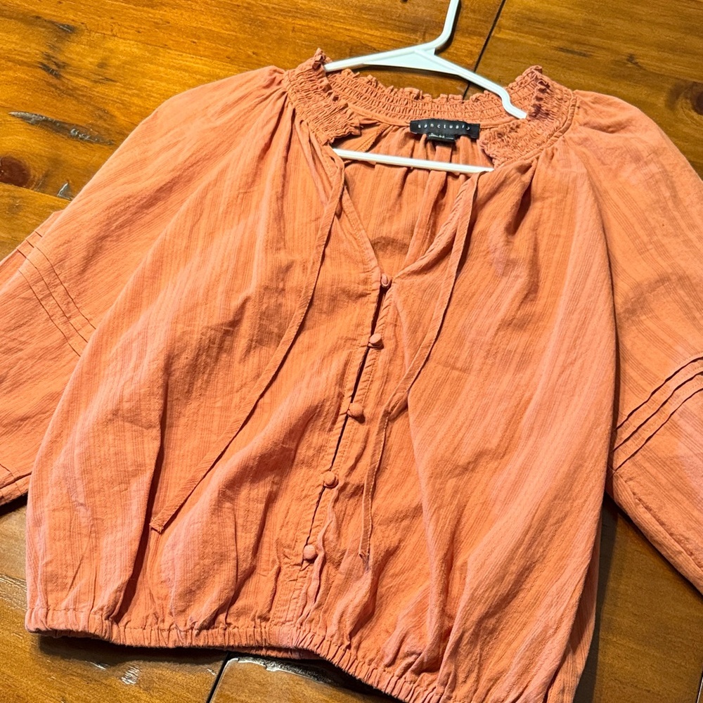 Sanctuary Terracotta Button-Up Blouse